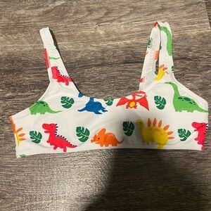Colorful Dinosaur Print Bikini Top